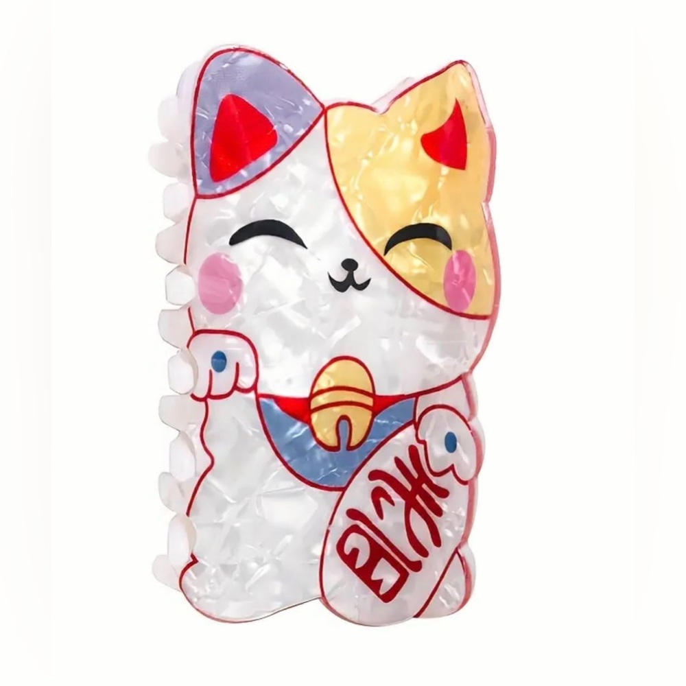 Lucky Cat Maneki Neko Hair Clip – Kawaii Accessory